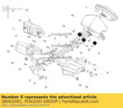 Ici, vous pouvez commander le support du tableau de bord droit auprès de Piaggio Group , avec le numéro de pièce 2B002001: