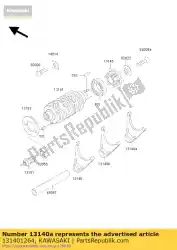 vorkverschuiving, laag-3e van Kawasaki, met onderdeel nummer 131401264, bestel je hier online: