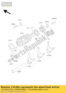 Kawasaki 131401264 vorkverschuiving, laag-3e - Onderkant