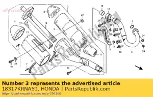 Honda 18317KRNA50 banda, corpo do silenciador - Lado inferior