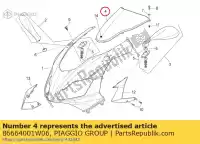 86664001W06, Piaggio Group, Parabrisas     , Nuevo