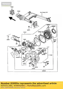 kawasaki 920551280 anillo-o, 61.6 mm vn750-a2 - Lado inferior