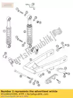 45104010300, KTM, schok absorberen. sx jun. l = 255 ktm junior mini 50 2002 2003 2004, Nieuw