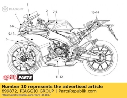 Aprilia 899872, Nalepka na owiewk? lewej ?rs4?, OEM: Aprilia 899872