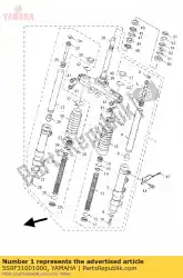 voorvork assy van Yamaha, met onderdeel nummer 5S9F31001000, bestel je hier online: