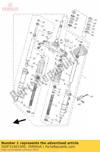 yamaha 5S9F31001000 voorvork assy - Onderkant