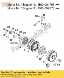 Aqui você pode pedir o cubo interno da embreagem 60/65 ccm '98 em KTM , com o número da peça 46032002000: