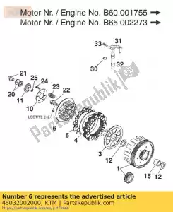 ktm 46032002000 cubo interno da embreagem 60/65 ccm '98 - Lado inferior