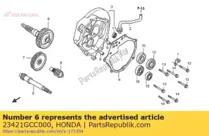 Honda 23421GCC000 countershaft (13t) - Bottom side