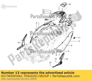 Piaggio Group 65738500XN2 owiewki tylne zamykanie - Dół