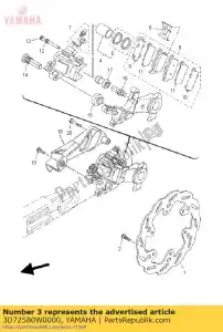 yamaha 3D72580W0000 remklauw, achter 2 - Onderkant