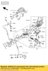 Aqui você pode pedir o cilindro-conjunto-mestre, clu em Kawasaki , com o número da peça 430150149: