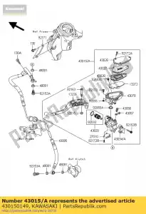 Kawasaki 430150149 cilindro-conjunto-mestre, clu - Lado inferior