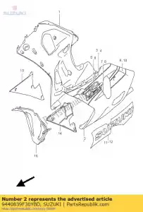 suzuki 9440839F30YBD cowling assy,un - Bottom side