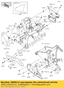 Kawasaki 36001008251A lado da capa, rh, m.c.gray - Lado inferior