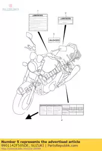 suzuki 9901142F50SDE propriétaire du manuel - La partie au fond