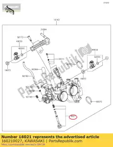 Kawasaki 160210027 schroef-gas stop - Onderkant