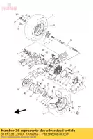 5TEF53812000, Yamaha, Asse, ruota yamaha yfm 350 400 2003 2004 2005 2006 2007 2008 2009 2010 2011, Nuovo