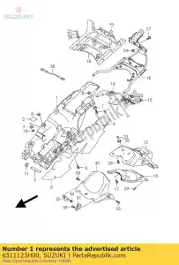 suzuki 6311123H00 pára-choque traseiro para trás - Lado inferior