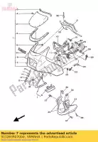 51J283907000, Yamaha, afbeeldingenset, motorkap yamaha xj 600, Nieuw