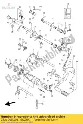 Ici, vous pouvez commander le came, changement de vitesse auprès de Suzuki , avec le numéro de pièce 2531005G01: