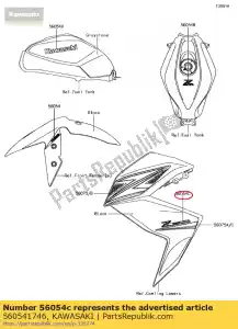 kawasaki 560541746 marque, carénage, z300 er300aff - La partie au fond