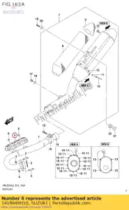 Suzuki 1418649H10 couvercle, échappement p - La partie au fond