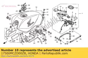 Honda 17500MCZD00ZB tank set, brandstof (wl) * type - Onderkant