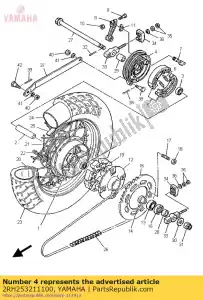 yamaha 2RH253211100 placa, sapata de freio - Lado inferior