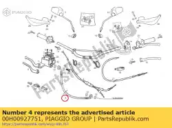 Aqui você pode pedir o tubo de fluido de freio em Piaggio Group , com o número da peça 00H00927751: