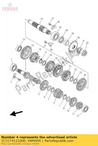 yamaha 1C3174111000 axle, main - Bottom side