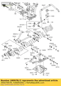 Kawasaki 390070039 arm-susp, rr, lwr, rh - Lado inferior