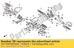 Aqui você pode pedir o titular, r. Degrau da garupa em Honda , com o número da peça 50750MW0000: