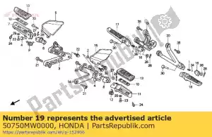 honda 50750MW0000 houder, r. bijrijder stap - Onderkant