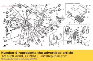 honda 32140MCA600 sub harness, trunk unit - Bottom side