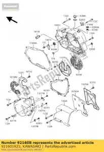 kawasaki 921601923 amortecedor bn125-a2 - Lado inferior