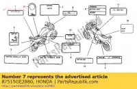 87515GE2880, Honda, geen beschrijving beschikbaar op dit moment honda nsr s (p) netherlands / bel 50 1989 1993 1994, Nieuw