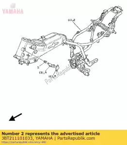 Yamaha 3BT211101033 frame comp. - Bottom side