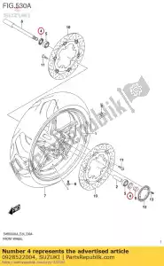 suzuki 0928522004 sello, aceite, 22x40x - Lado inferior