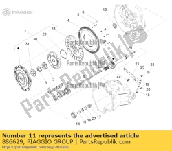 Aprilia 886629, Pakking ring, OEM: Aprilia 886629