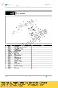 Piaggio Group 654840 support de plaque d'immatriculation - La partie au fond