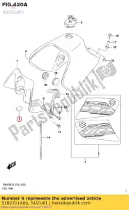 suzuki 5182701A00 coussin, tête la - La partie au fond