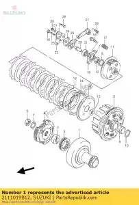 suzuki 2111019B12 engranaje, dr primario - Lado inferior