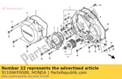 Ici, vous pouvez commander le roulement, aiguille, 20x26x12 auprès de Honda , avec le numéro de pièce 91106KF0008: