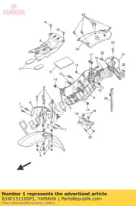 yamaha B34F151100P1 guardabarros delantero mbl2 - Lado inferior