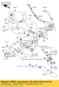 kawasaki 180910691 body-comp-muffler,lh vn1700aaf - Bottom side