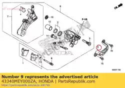 Ici, vous pouvez commander le garde, rr. Pied à coulisse * tnatu auprès de Honda , avec le numéro de pièce 43340MEY000ZA: