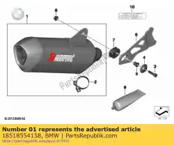 Here you can order the set of sport mufflers from BMW, with part number 18518554158: