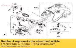 Here you can order the hose comp., fuel feed from Honda, with part number 17570MFGD01: