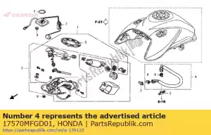 Honda 17570MFGD01 hose comp., fuel feed - Bottom side